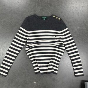 Ralph Lauren black and white striped sweater